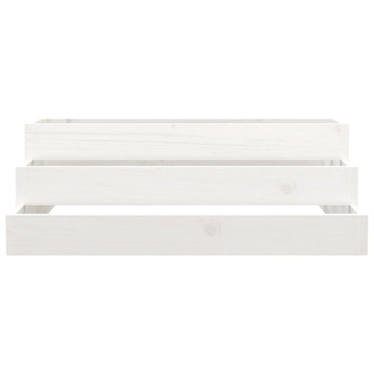 Fioriera Bianca 80x80x27 cm in Legno Massello di Pino