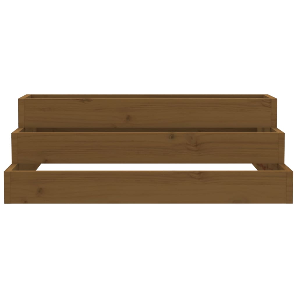 Fioriera Marrone Ambra 80x80x27 cm in Legno Massello di Pino