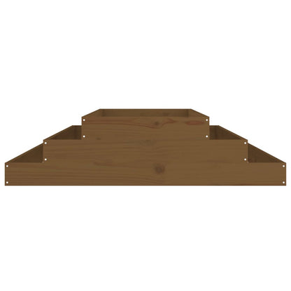 Fioriera Marrone Ambra 110x110x27 cm in Legno Massello di Pino