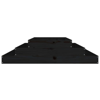Fioriera Nera 110x110x27 cm in Legno Massello di Pino