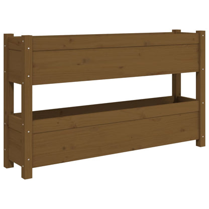 Fioriera Marrone Ambra 112x25x66 cm in Legno Massello di Pino