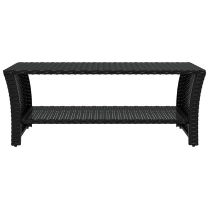 Tavolino Nero 100x50x40 cm in Polyrattan