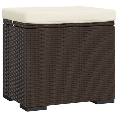 Ottomana con Cuscino Marrone 40x30x40 cm in Polyrattan