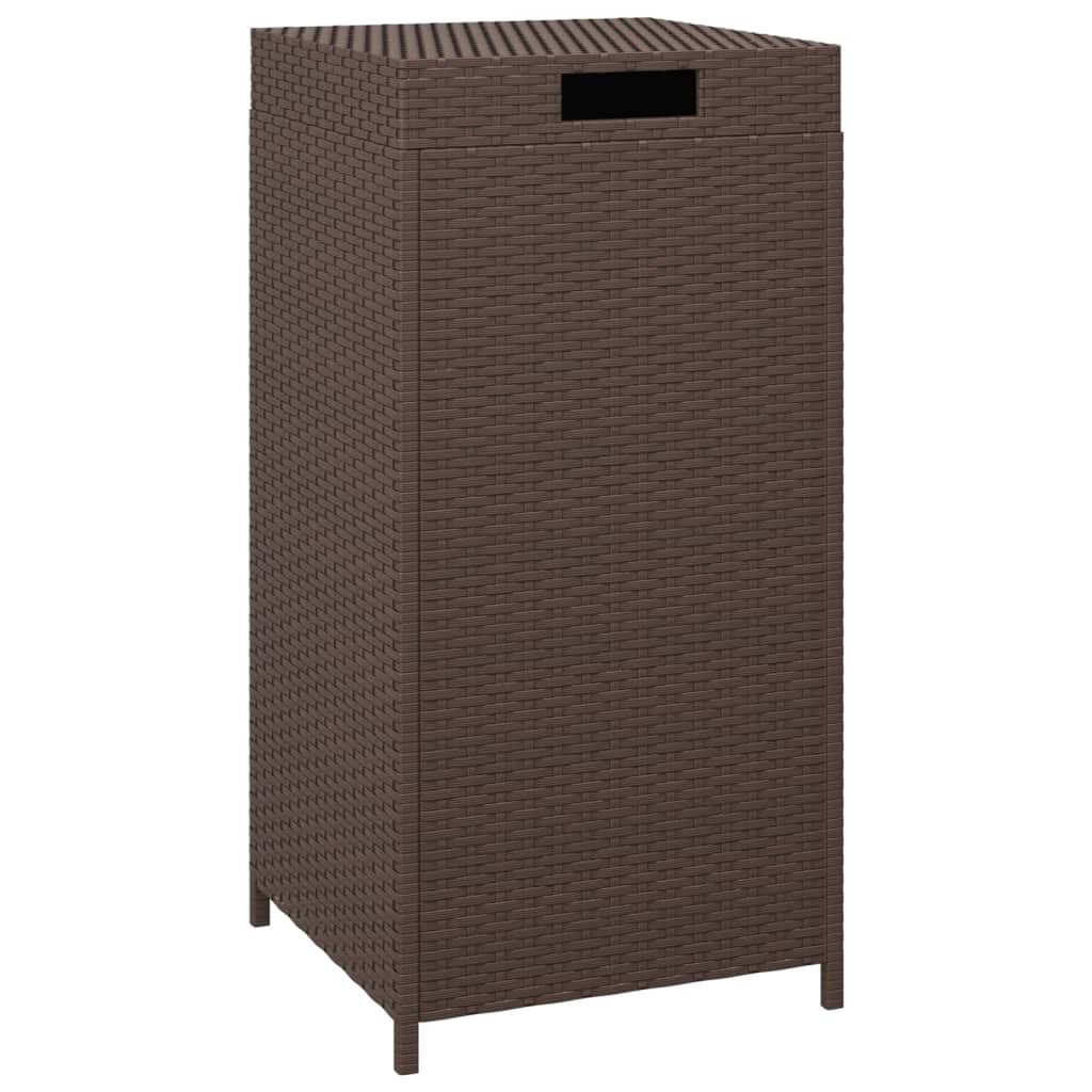 Pattumiera Marrone 40x40x80 cm in Polyrattan