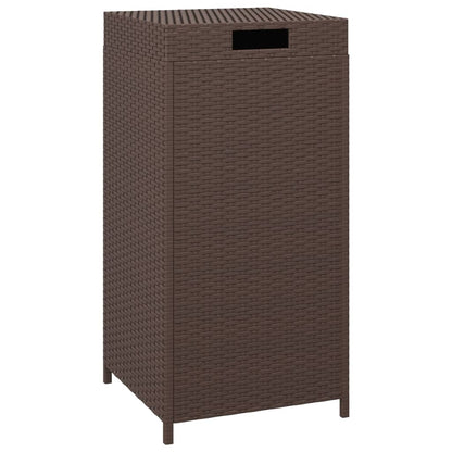 Pattumiera Marrone 40x40x80 cm in Polyrattan