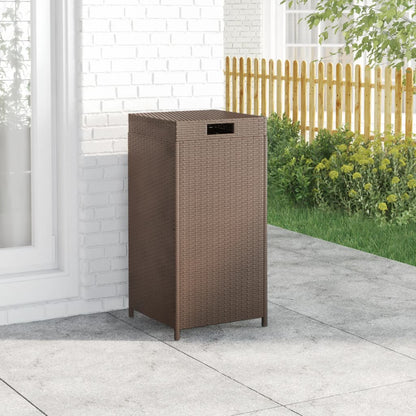Pattumiera Marrone 40x40x80 cm in Polyrattan