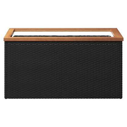 Fioriera Nera 80x40x40 cm in Polyrattan