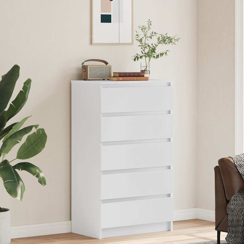 Cassettiera Bianca 60x36x103 cm in Legno Multistrato