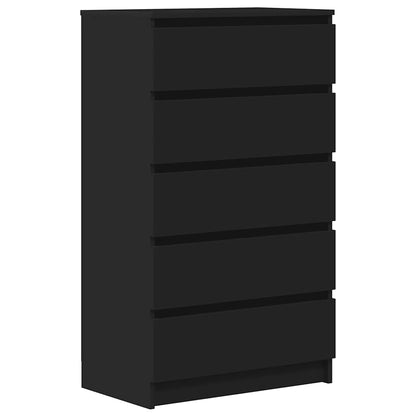 Cassettiera Nera 60x36x103 cm in Legno Multistrato