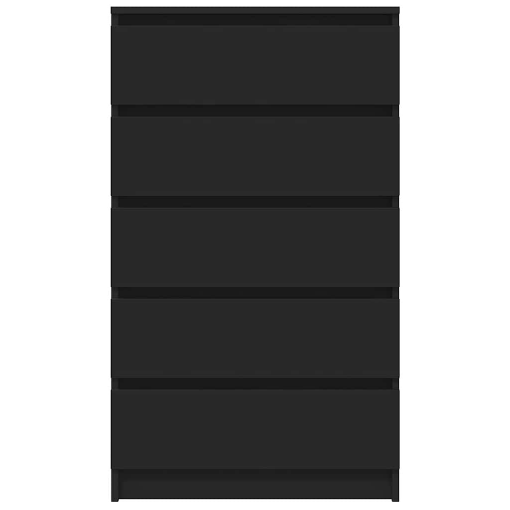 Cassettiera Nera 60x36x103 cm in Legno Multistrato