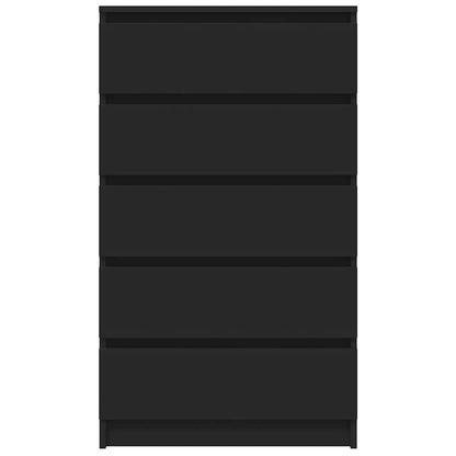 Cassettiera Nera 60x36x103 cm in Legno Multistrato