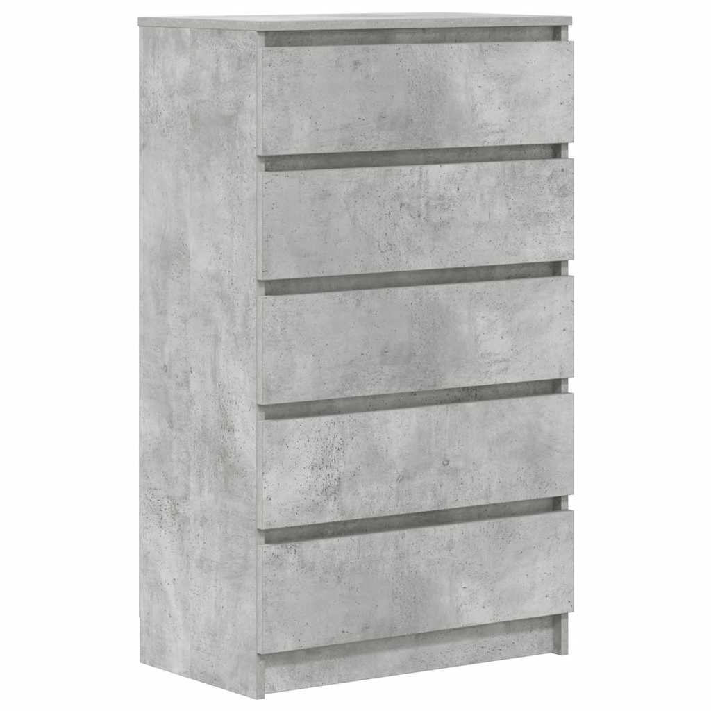 Cassettiera Grigio Cemento 60x36x103 cm in Legno Multistrato