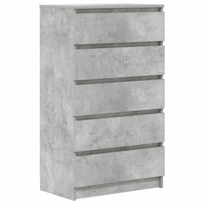 Cassettiera Grigio Cemento 60x36x103 cm in Legno Multistrato