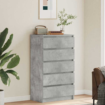 Cassettiera Grigio Cemento 60x36x103 cm in Legno Multistrato