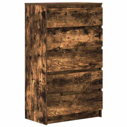 Cassettiera Rovere Fumo 60x36x103 cm in Legno Multistrato