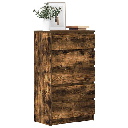 Cassettiera Rovere Fumo 60x36x103 cm in Legno Multistrato
