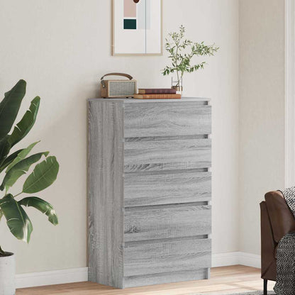 Cassettiera Grigio Sonoma 60x36x103 cm in Legno Multistrato