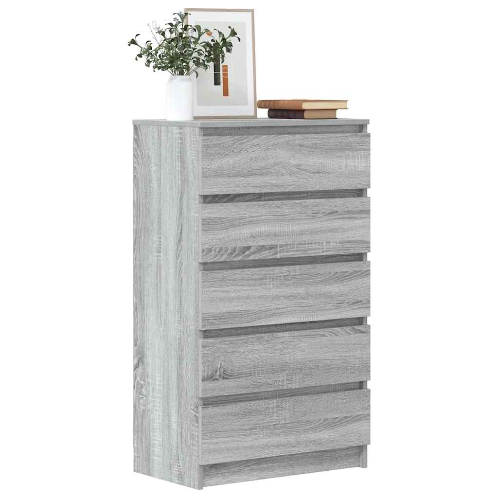 Cassettiera Grigio Sonoma 60x36x103 cm in Legno Multistrato