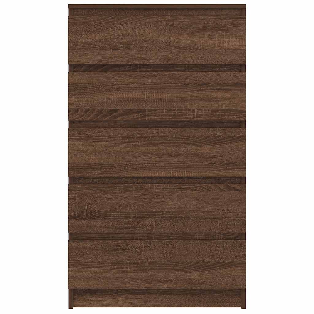 Cassettiera Rovere Marrone 60x36x103 cm in Legno Multistrato