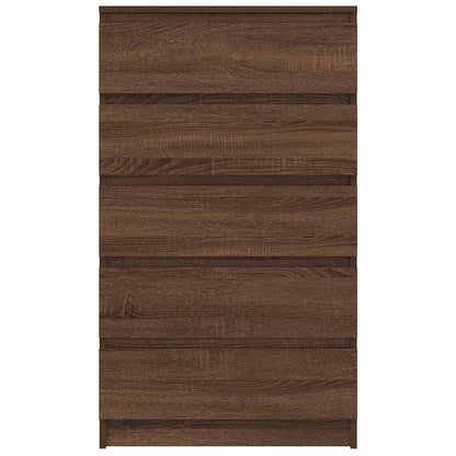 Cassettiera Rovere Marrone 60x36x103 cm in Legno Multistrato