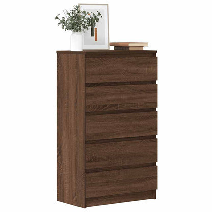 Cassettiera Rovere Marrone 60x36x103 cm in Legno Multistrato