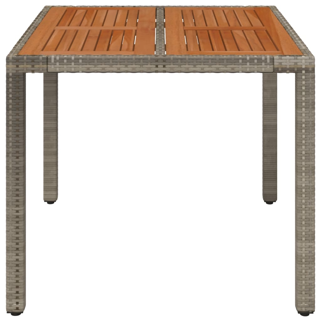 Tavolo da Giardino Piano in Legno Grigio 90x90x75 cm Polyrattan