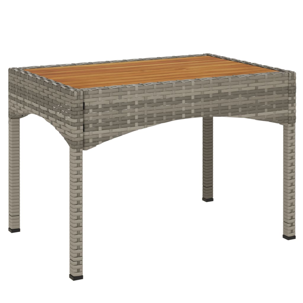 Sedie Reclinabili da Giardino 2 pz con Tavolo Grigio Polyrattan