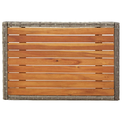 Sedie Reclinabili da Giardino 2 pz con Tavolo Grigio Polyrattan