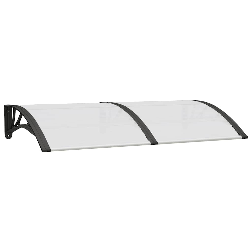 Tettoia per Porta Nero e Trasparente 150x75 cm in Policarbonato