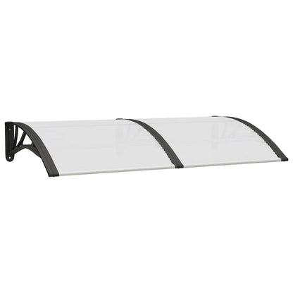 Tettoia per Porta Nero e Trasparente 150x75 cm in Policarbonato