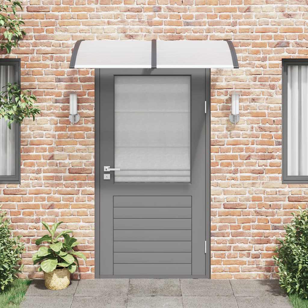 Tettoia per Porta Nero e Trasparente 150x75 cm in Policarbonato