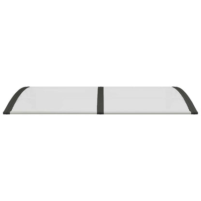 Tettoia per Porta Nero e Trasparente 150x75 cm in Policarbonato