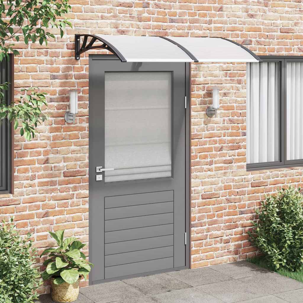 Tettoia per Porta Nero e Trasparente 150x75 cm in Policarbonato