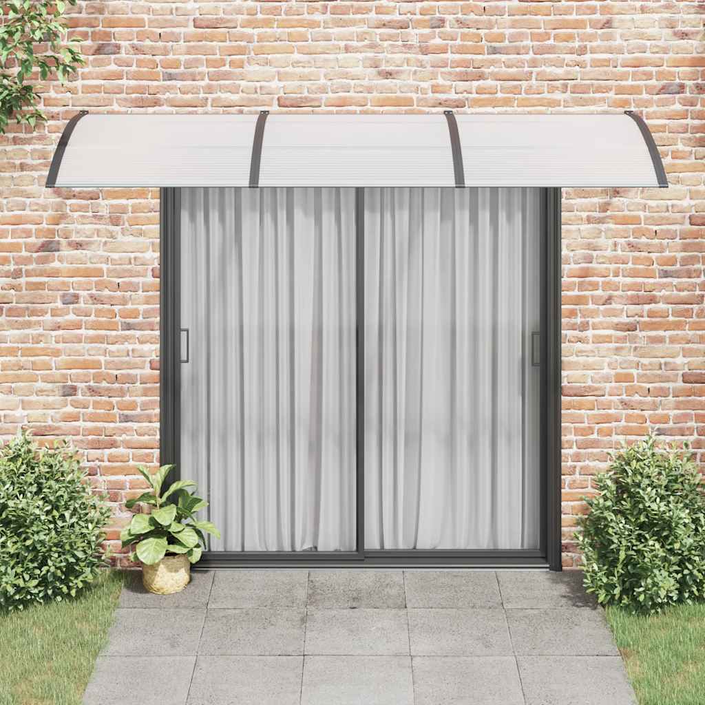 Tettoia per Porta Nero e Trasparente 300x75 cm in Policarbonato