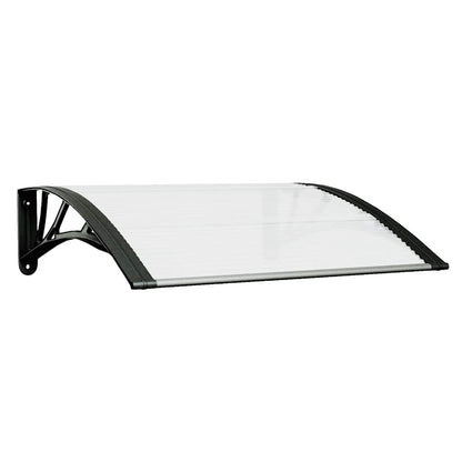 Tettoia per Porta Nero e Trasparente 80x75 cm in Policarbonato
