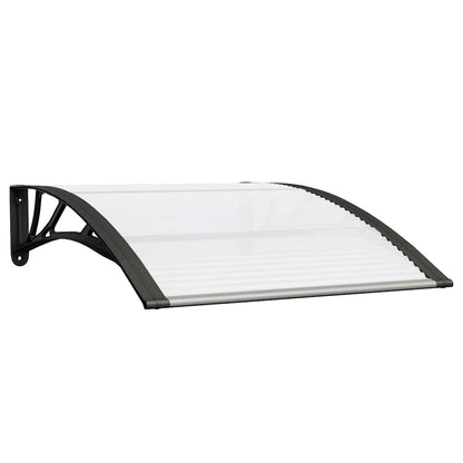 Tettoia per Porta Nero e Trasparente 100x75 cm in Policarbonato