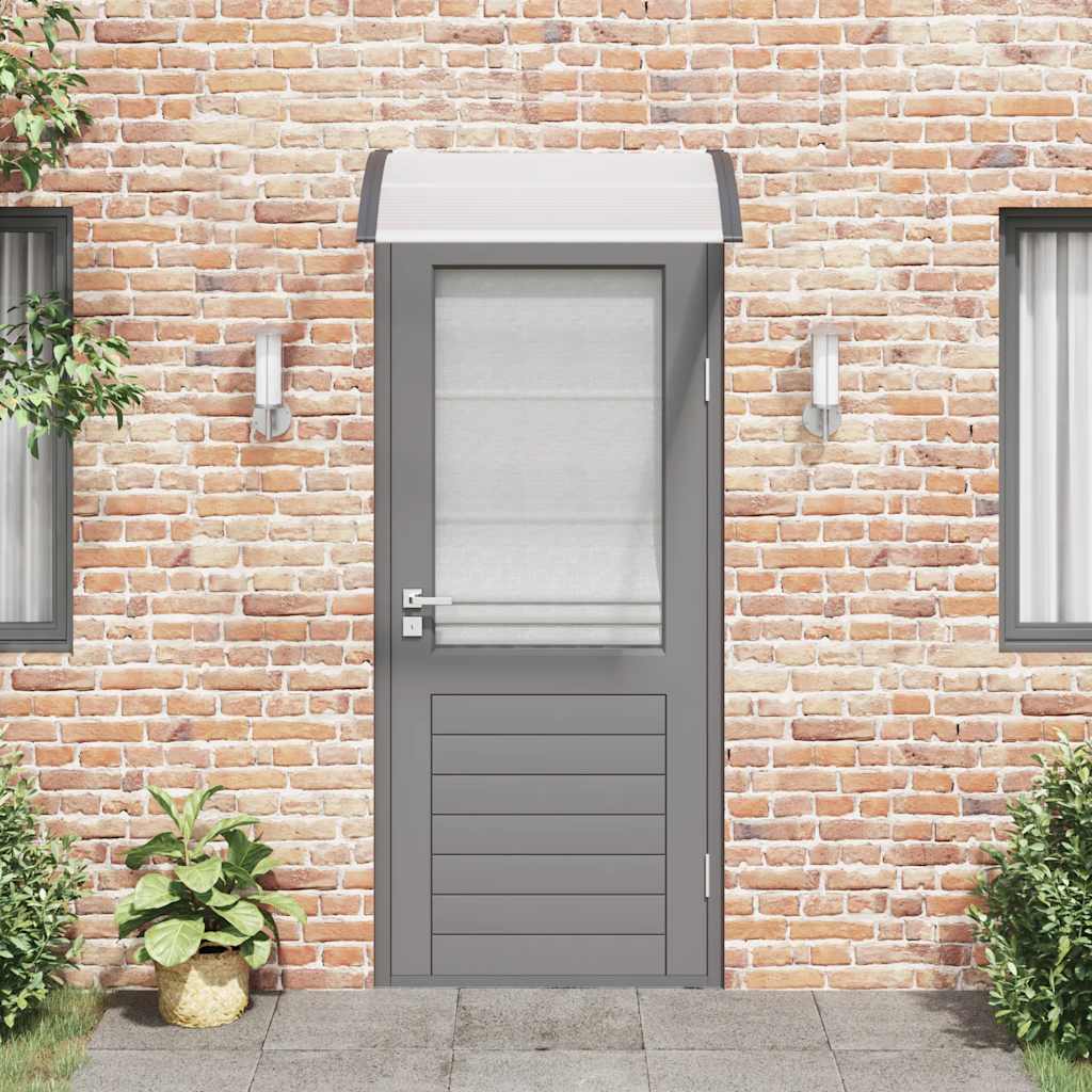 Tettoia per Porta Nero e Trasparente 100x75 cm in Policarbonato