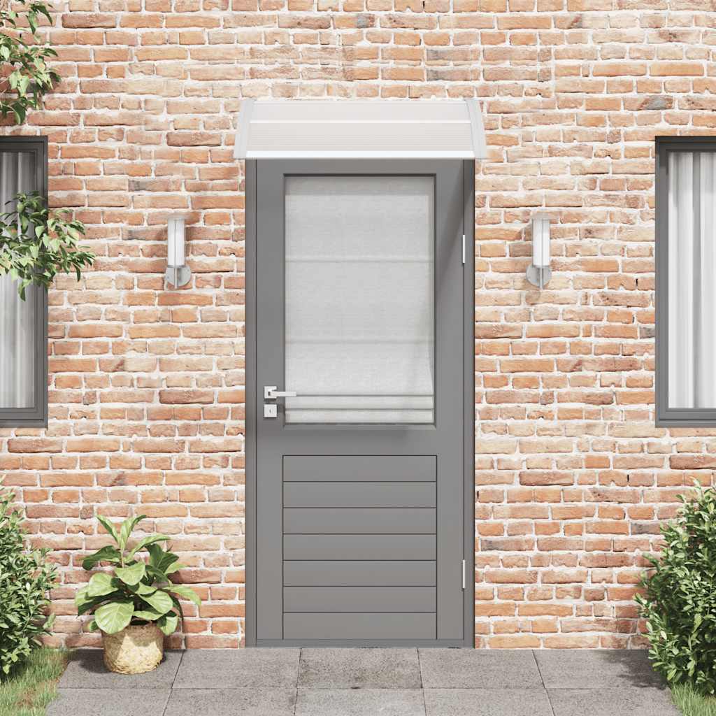Tettoia per Porta Grigia e Trasparente 100x75 cm Policarbonato