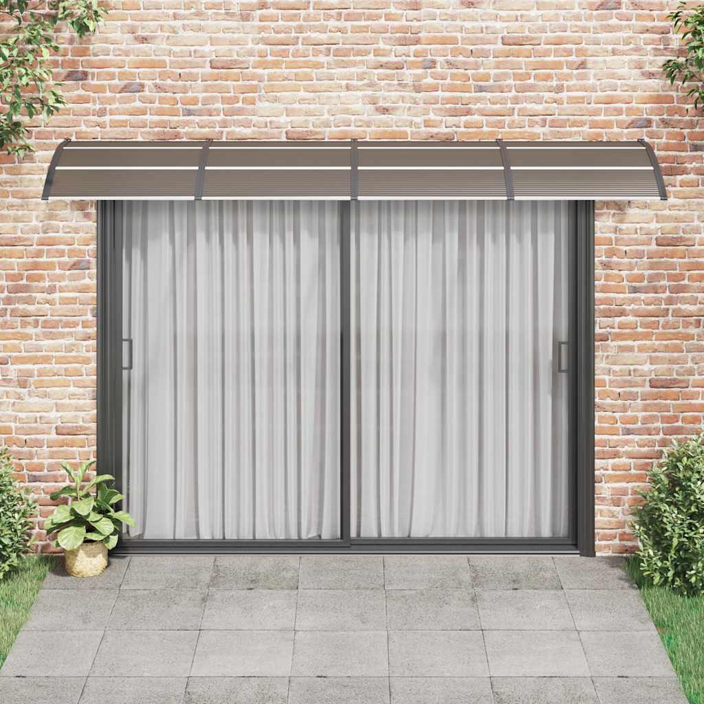 Tettoia per Porta Nero e Trasparente 350x75 cm in Policarbonato
