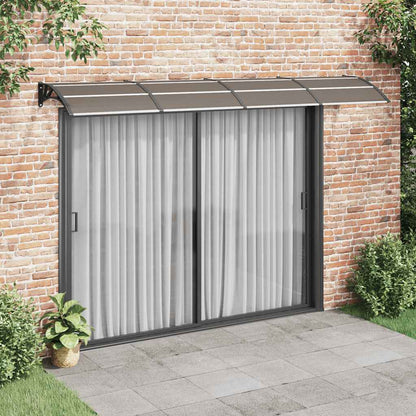 Tettoia per Porta Nero e Trasparente 350x75 cm in Policarbonato