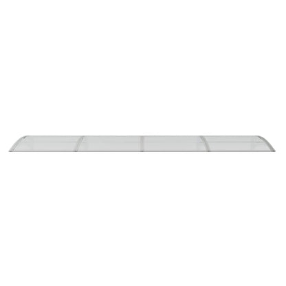Tettoia per Porta Grigio e Trasparente 350x75 cm Policarbonato