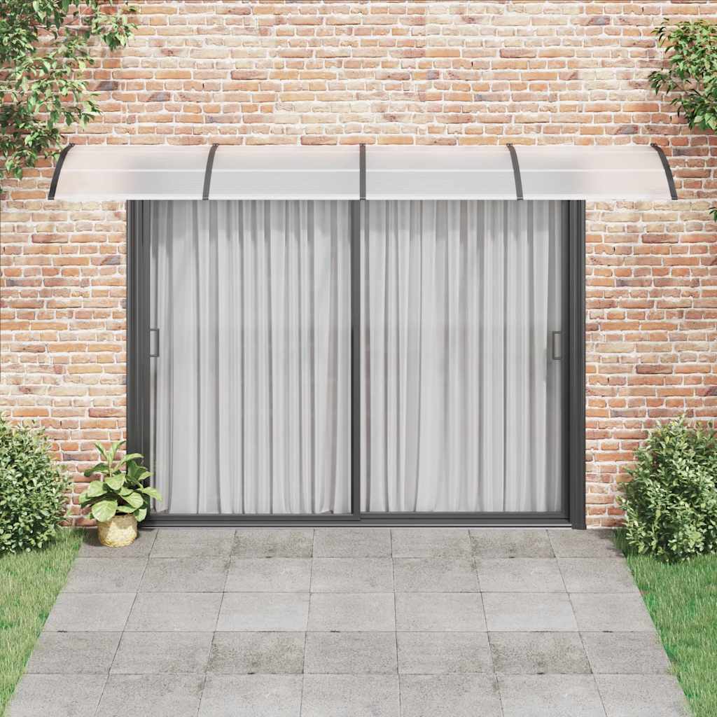 Tettoia per Porta Nero e Trasparente 400x75 cm in Policarbonato