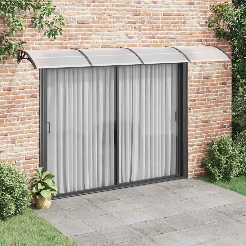 Tettoia per Porta Nero e Trasparente 400x75 cm in Policarbonato
