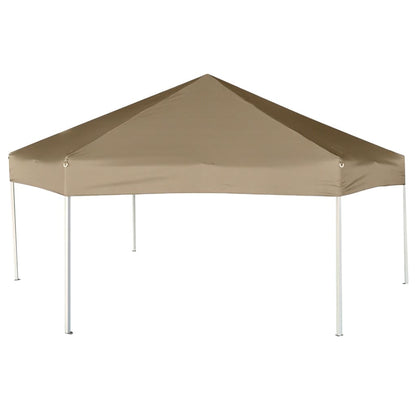 Tendone Esagono Pop-Up Pareti Laterali 3,6x3,1m Tortora 220g/mÃ‚Â²
