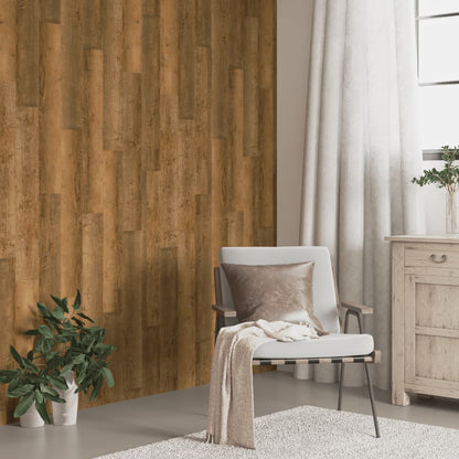 Pannelli da Parete Effetto Legno Marrone PVC 2,06 m²