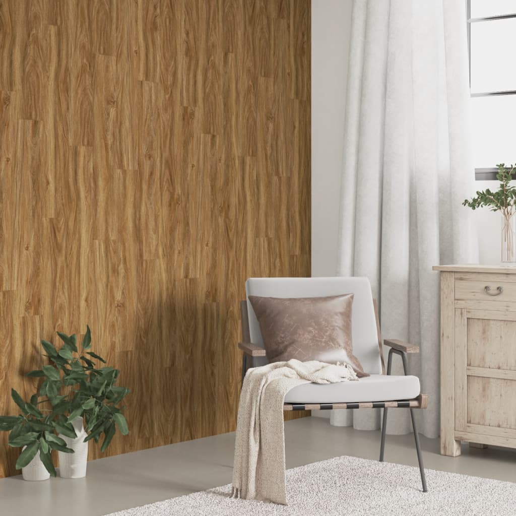 Pannelli da Parete Effetto Legno Marrone PVC 2,06 m²