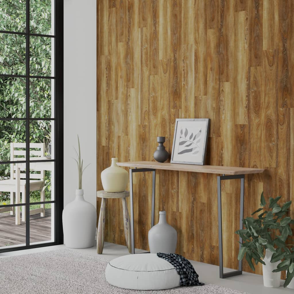 Pannelli da Parete Effetto Legno Marrone PVC 2,06 m²