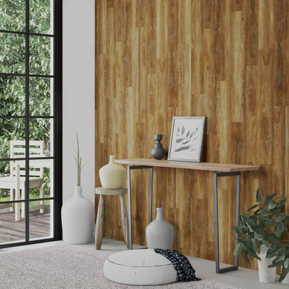 Pannelli da Parete Effetto Legno Marrone PVC 2,06 m²