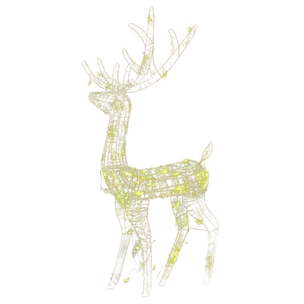 Decorazioni Natalizie Renne in Acrilico 2 pz 120cm Bianco Caldo