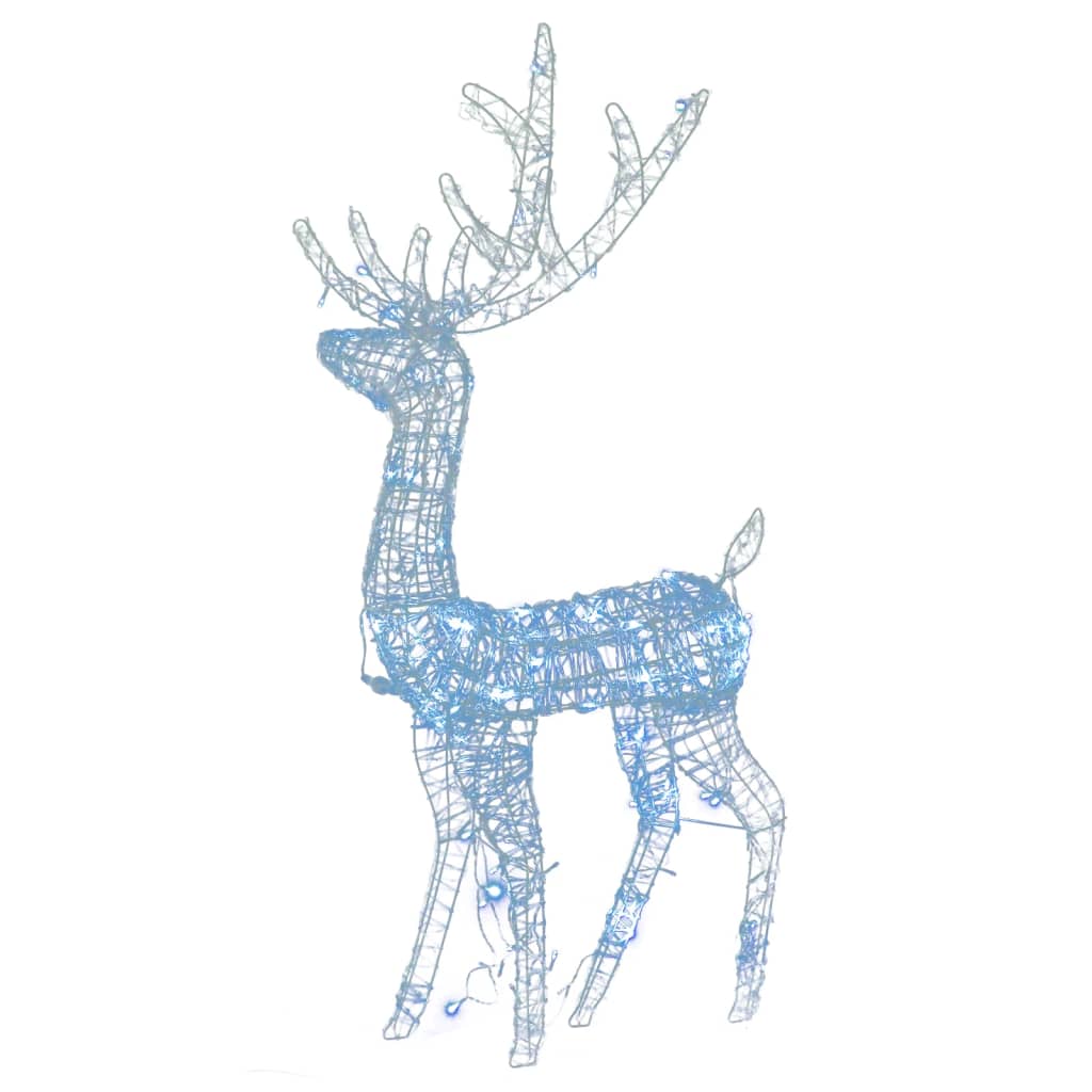 Decorazioni Natalizie Renne in Acrilico 3pz 120cm Bianco Freddo